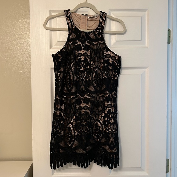 Lovers + Friends Black Revolve Caspian Lace Cocktail Shift Dress - Picture 6 of 6